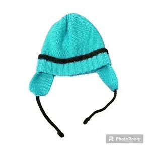 Wooden Ships Boys Knit Beanie Hat Tassles Earflaps Winter Gear Outerwear Preppy